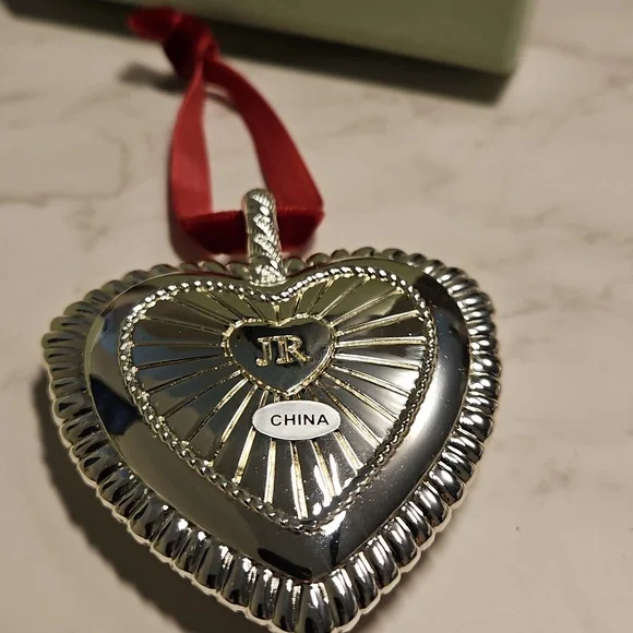 Vintage NIB Judith Ripka Silver CRYSTAL Heart Pendant/Ornament - Picture 2 of 3